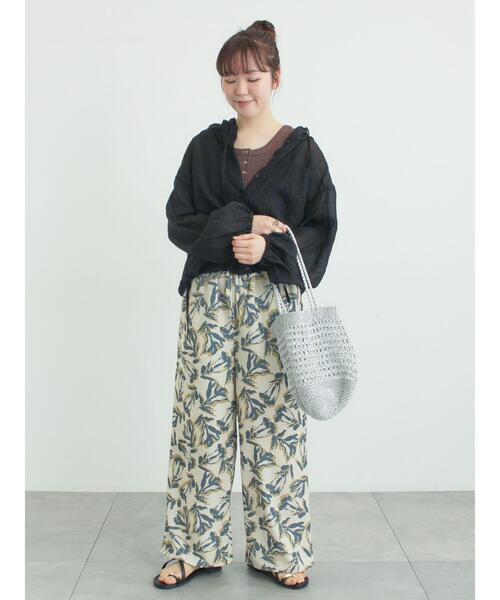 Samansa Mos2(サマンサ モスモス)の「前後2WAYヘンリーテレコタンクトップ(Tシャツ/カットソー・レディース・ブラック/オフホワイト/ダークブラウン・F)」の14枚目の写真