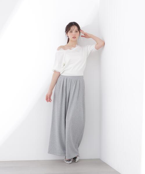 PROPORTION BODY DRESSING(プロポーションボディドレッシング)の「レース付き短丈ニット / 1216170412(ニット/セーター・レディース・ネイビー/イエロー/ピンク/ホワイト系その他・MEDIUM/SMALL)」の5枚目の写真