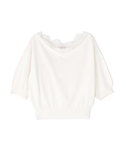 PROPORTION BODY DRESSING(プロポーションボディドレッシング)の「レース付き短丈ニット / 1216170412(ニット/セーター・レディース・ネイビー/イエロー/ピンク/ホワイト系その他・MEDIUM/SMALL)」の6枚目の写真
