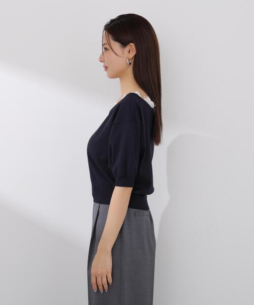 PROPORTION BODY DRESSING(プロポーションボディドレッシング)の「レース付き短丈ニット / 1216170412(ニット/セーター・レディース・ネイビー/イエロー/ピンク/ホワイト系その他・MEDIUM/SMALL)」の21枚目の写真