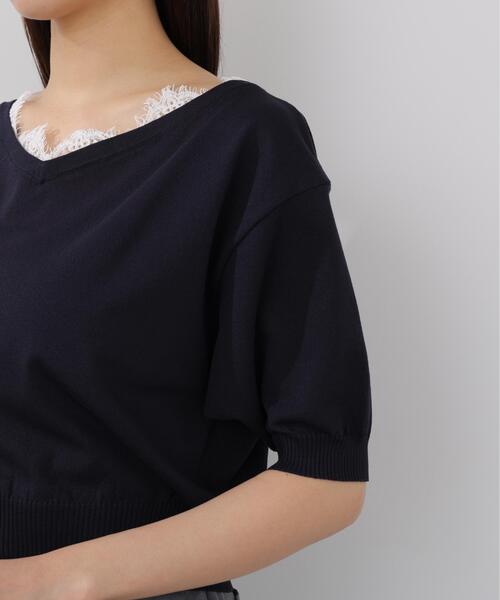 PROPORTION BODY DRESSING(プロポーションボディドレッシング)の「レース付き短丈ニット / 1216170412(ニット/セーター・レディース・ネイビー/イエロー/ピンク/ホワイト系その他・MEDIUM/SMALL)」の18枚目の写真