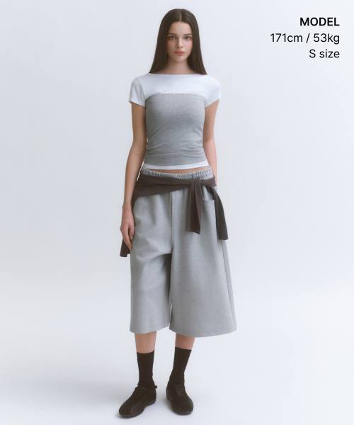 MUSINSA STANDARD WOMAN（ムシンサスタンダードウーマン）の「ウィメンズスリムチューブトップ[ミディアムグレー]（Tシャツ/カットソー・レディース・その他・SMALL/MEDIUM/LARGE/X-SMALL）」の2枚目の写真