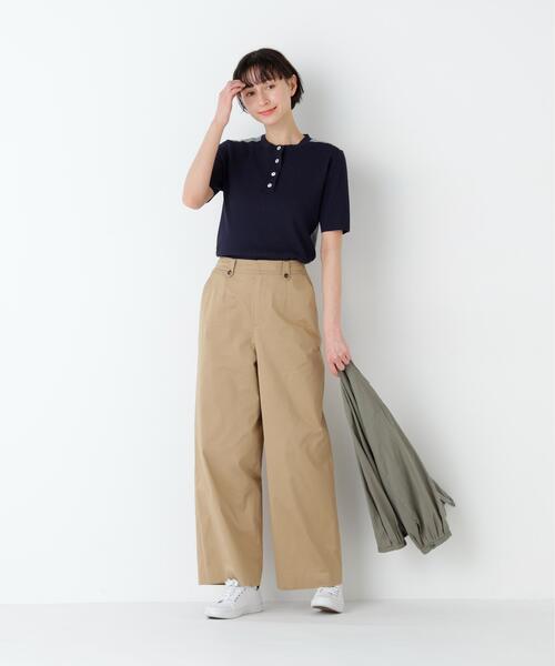 human woman(ヒューマンウーマン)の「◆【ウォッシャブル/4サイズ展開】ライトチノセミワイドパンツ(その他パンツ・レディース・ベージュ・MEDIUM/SMALL/X-SMALL/LARGE)」の9枚目の写真