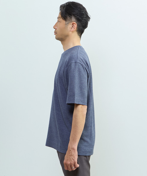 MEN'S MELROSE(メンズメルローズ)の「リンクスストライプスタンダードTシャツ(Tシャツ/カットソー・メンズ・グレー/ネイビー/ブラック/ブラウン・3/2)」の11枚目の写真