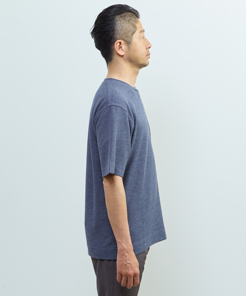 MEN'S MELROSE(メンズメルローズ)の「リンクスストライプスタンダードTシャツ(Tシャツ/カットソー・メンズ・グレー/ネイビー/ブラック/ブラウン・3/2)」の13枚目の写真