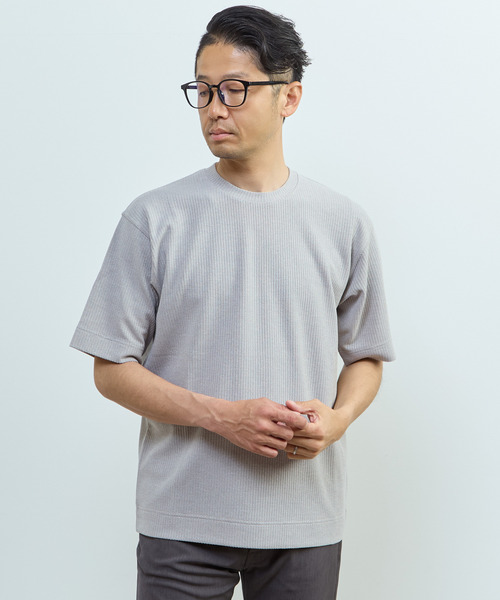 MEN'S MELROSE(メンズメルローズ)の「リンクスストライプスタンダードTシャツ(Tシャツ/カットソー・メンズ・グレー/ネイビー/ブラック/ブラウン・3/2)」の21枚目の写真
