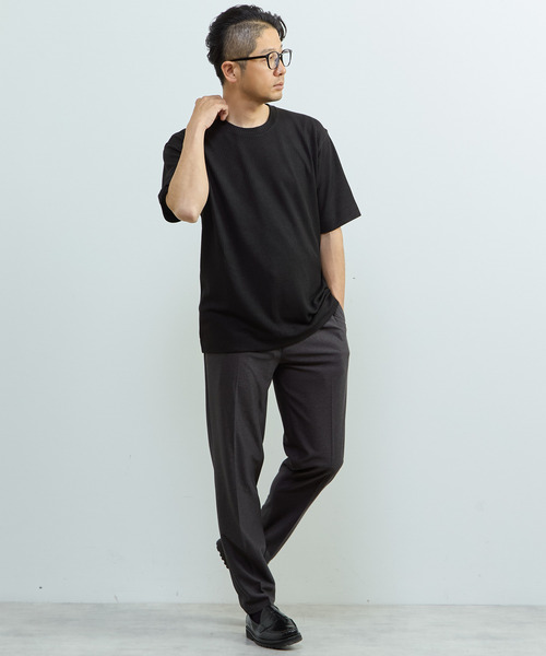 MEN'S MELROSE(メンズメルローズ)の「リンクスストライプスタンダードTシャツ(Tシャツ/カットソー・メンズ・グレー/ネイビー/ブラック/ブラウン・3/2)」の6枚目の写真