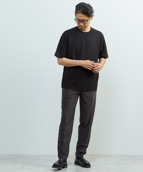 MEN'S MELROSE(メンズメルローズ)の「リンクスストライプスタンダードTシャツ(Tシャツ/カットソー・メンズ・グレー/ネイビー/ブラック/ブラウン・3/2)」の7枚目の写真