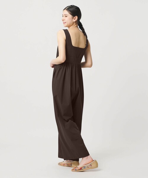 BEAUTY&YOUTH UNITED ARROWS（ビューティーアンドユースユナイテッドアローズ）の「【WEB限定 Wardrobe DAILY MINIMAL】ギャザーノースリーブ オールインワン 接触冷感 UVカット はっ水（つなぎ/オールインワン・レディース・ブラック/ダークブラウン・M/S）」の19枚目の写真