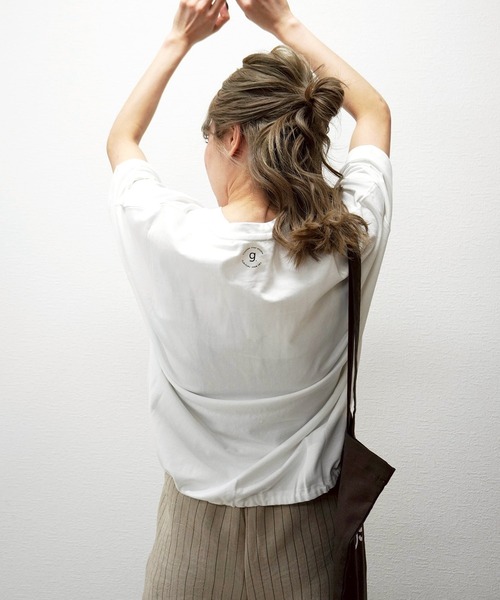 gossara(ゴサラ)の「【全色待望の再入荷!!】ギャザーヘムショートスリーブT(Tシャツ/カットソー・レディース・ホワイト/ホワイト系その他/ネイビー/ブラウン・FREE)」の20枚目の写真