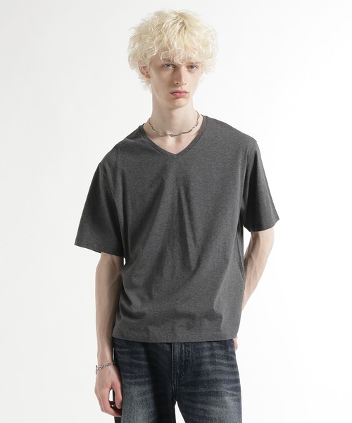 HARE(ハレ)の「【WEB限定 接触冷感】ユルネックVネックカット(HARE)(Tシャツ/カットソー・メンズ・ホワイト/ブラック/グレー・SMALL/MEDIUM)」の3枚目の写真