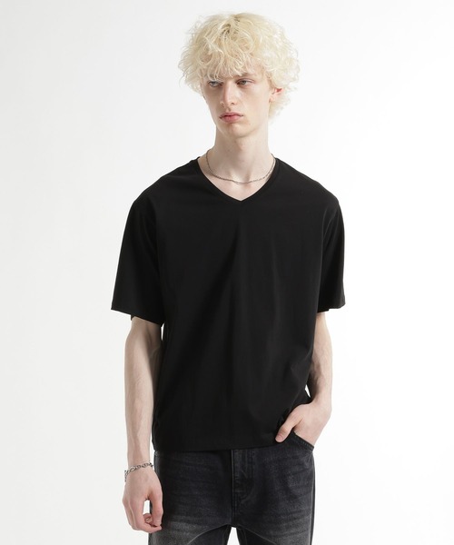 HARE(ハレ)の「【WEB限定 接触冷感】ユルネックVネックカット(HARE)(Tシャツ/カットソー・メンズ・ホワイト/ブラック/グレー・SMALL/MEDIUM)」の2枚目の写真
