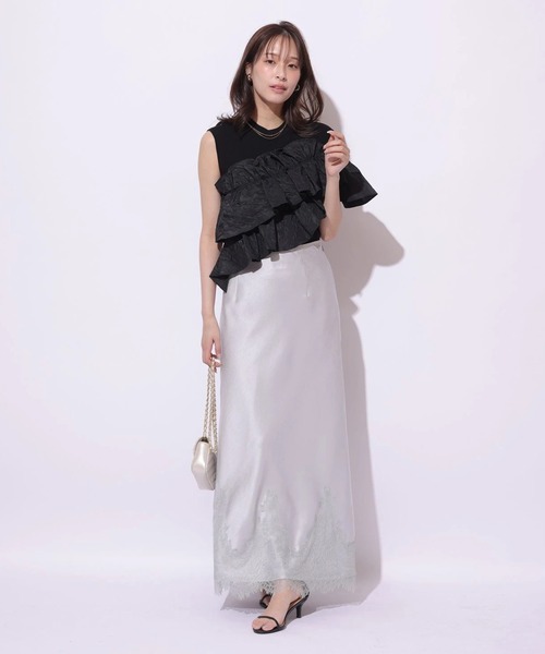 Mystrada(マイストラーダ)の「ノースリアシメフリルニット(ニット/セーター・レディース・ホワイト/ピンク系その他5/ライトイエロー/ブラック・38)」の10枚目の写真