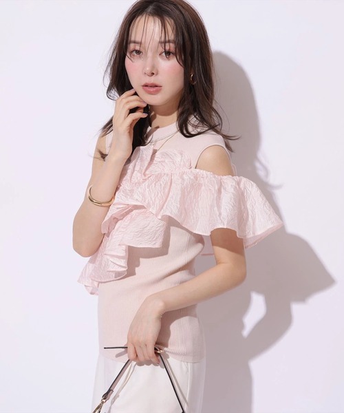 Mystrada(マイストラーダ)の「ノースリアシメフリルニット(ニット/セーター・レディース・ホワイト/ピンク系その他5/ライトイエロー/ブラック・38)」の17枚目の写真