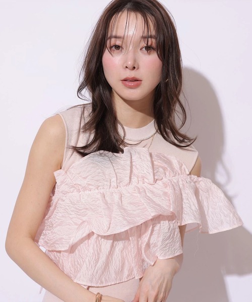 Mystrada(マイストラーダ)の「ノースリアシメフリルニット(ニット/セーター・レディース・ホワイト/ピンク系その他5/ライトイエロー/ブラック・38)」の18枚目の写真