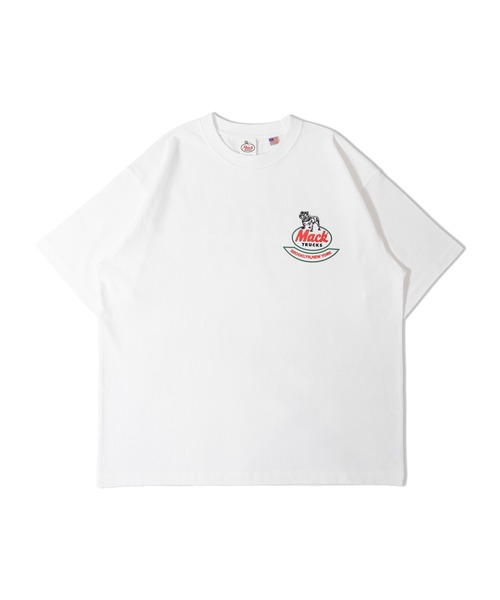 HOUSTON(ヒューストン)の「HOUSTON-MACKTRUCKS HEAVYWEIGHT PT TEE②(Tシャツ/カットソー・メンズ・ブラック/ホワイト・L/M)」の3枚目の写真