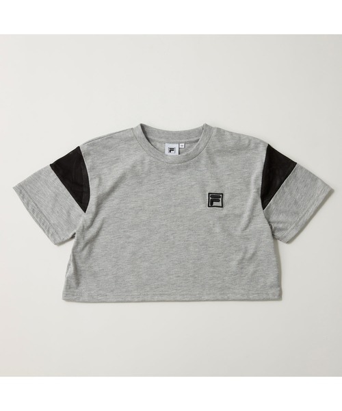 FILA（フィラ）の「FILA フィラ 半袖Tシャツ 切替デザイン ロゴ ショート丈（Tシャツ/カットソー・キッズ・杢グレー/オフホワイト/ブラック・110cm/120cm/130cm/140cm/160cm/150cm）」の3枚目の写真
