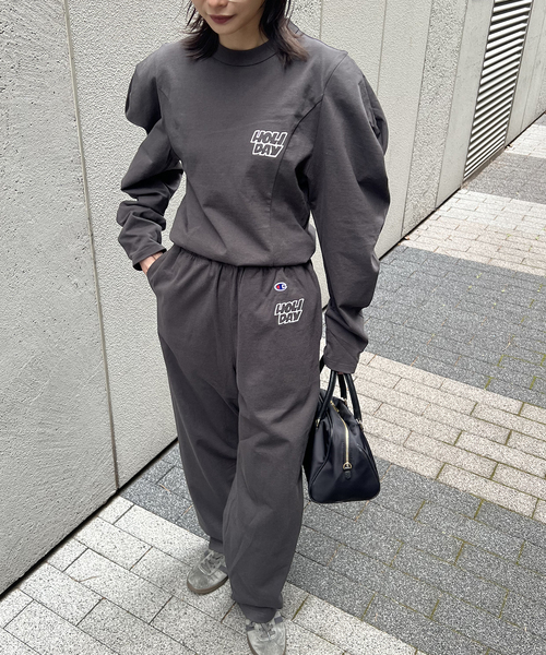 Champion（チャンピオン）の「別注【CHAMPION*JOURNAL STANDARD by HOLIDAY】 16s/1 Jersey PANT（スウェットパンツ・レディース・ブラック系その他/チャコールグレー/ネイビー/ブラウン/ピンク・FREE）」の16枚目の写真
