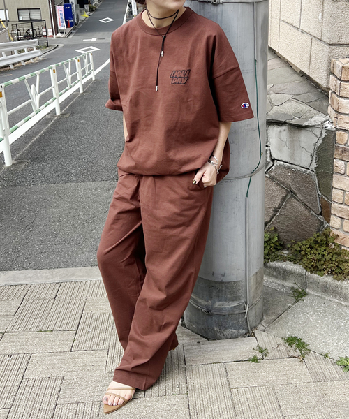 Champion（チャンピオン）の「別注【CHAMPION*JOURNAL STANDARD by HOLIDAY】 16s/1 Jersey PANT（スウェットパンツ・レディース・ブラック系その他/チャコールグレー/ネイビー/ブラウン/ピンク・FREE）」の18枚目の写真