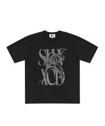 SLOWACID（スローアシッド）の「ラスティロゴ半袖Tシャツ[ブラック]（Tシャツ/カットソー）」