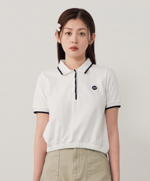 COVERNAT WOMAN(カバーナットウーマン)の「ウーマン クールピケ カラー Tシャツ ホワイト(Tシャツ/カットソー・レディース・その他・WS)」の1枚目の写真