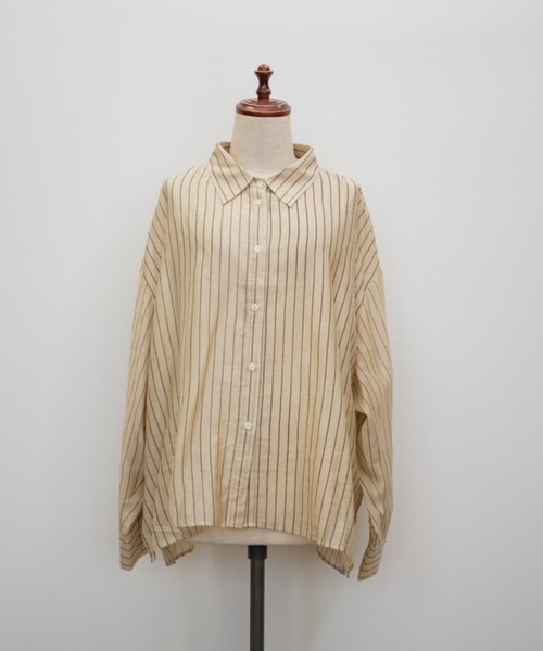 CLETTE(クレット)の「CLETTEオリジナルシアーストライプシャツ(シャツ/ブラウス・レディース・ブルー/イエロー/ベージュ・4L/3L/LL)」の14枚目の写真