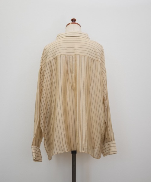 CLETTE(クレット)の「CLETTEオリジナルシアーストライプシャツ(シャツ/ブラウス・レディース・ブルー/イエロー/ベージュ・4L/3L/LL)」の16枚目の写真