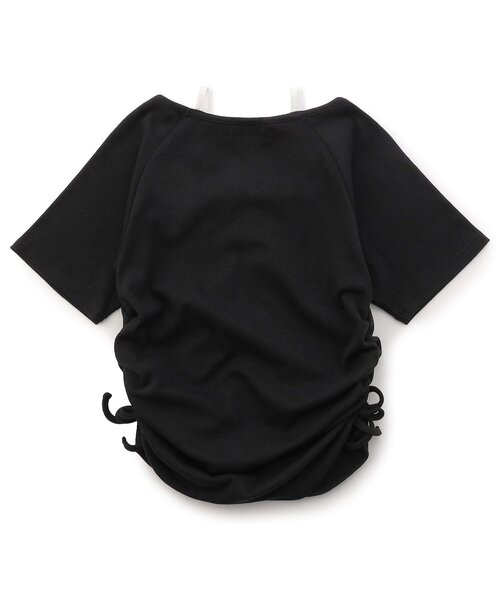 algy(アルジー)の「レイヤード風リブ半袖Tシャツ(Tシャツ/カットソー・キッズ・ブラック/グレー/オフホワイト・130/140/150/160)」の7枚目の写真