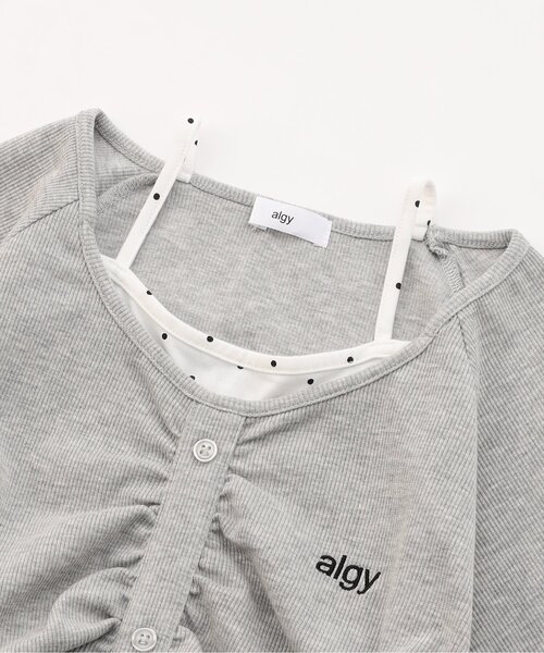 algy(アルジー)の「レイヤード風リブ半袖Tシャツ(Tシャツ/カットソー・キッズ・ブラック/グレー/オフホワイト・130/140/150/160)」の10枚目の写真