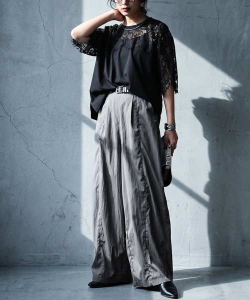 antiqua(アンティカ)の「ドロストコード ワイド バルーンパンツ(その他パンツ・レディース・グレー/ブラック・C/LARGE/MEDIUM)」の4枚目の写真