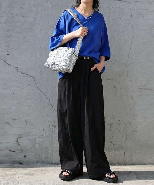 antiqua(アンティカ)の「ドロストコード ワイド バルーンパンツ(その他パンツ・レディース・グレー/ブラック・C/LARGE/MEDIUM)」の3枚目の写真
