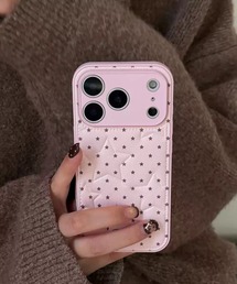 Vini（ヴィニ）の「星柄 ドット キルティング フェイクレザー iPhone ケース 13.15.16.17.17pro（スマホケース/カバー）」