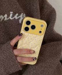 Vini（ヴィニ）の「星柄 ドット キルティング フェイクレザー iPhone ケース 13.15.16.17.17pro（スマホケース/カバー）」