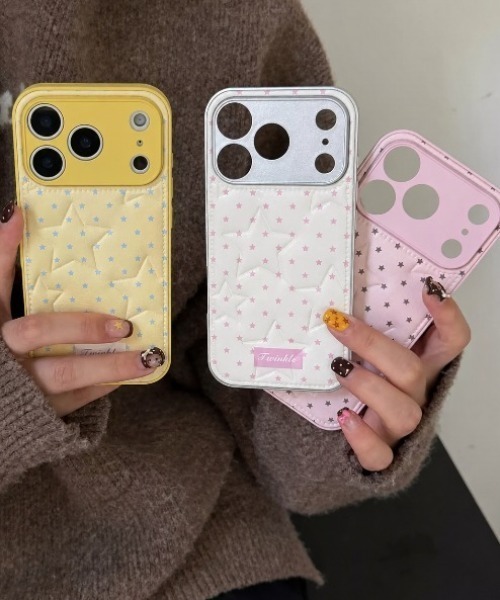 Vini(ヴィニ)の「星柄 ドット キルティング iPhone ケース 13.14.15.16.17.17pro(スマホケース/カバー・レディース・イエロー/ホワイト/ピンク・iPhone 13/iPhone 15/iPhone 16/iPhone 17/iPhone 17 Pro/iPhone 14/iPhone 16 Pro)」の5枚目の写真