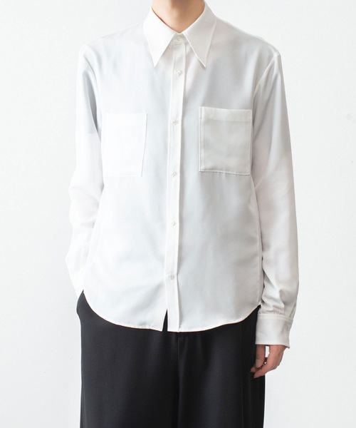 ato（アトウ）の「Crepe de Chine SHIRT（シャツ/ブラウス・メンズ・ブラック/グレー/ホワイト・44/46/48）」の2枚目の写真