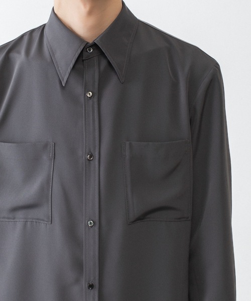 ato（アトウ）の「Crepe de Chine SHIRT（シャツ/ブラウス・メンズ・ブラック/グレー/ホワイト・44/46/48）」の6枚目の写真