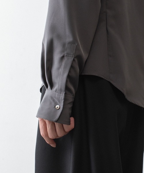 ato（アトウ）の「Crepe de Chine SHIRT（シャツ/ブラウス・メンズ・ブラック/グレー/ホワイト・44/46/48）」の4枚目の写真