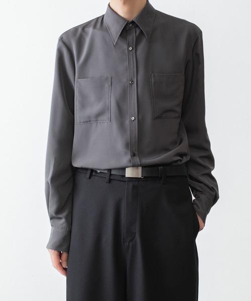ato（アトウ）の「Crepe de Chine SHIRT（シャツ/ブラウス・メンズ・ブラック/グレー/ホワイト・44/46/48）」の9枚目の写真