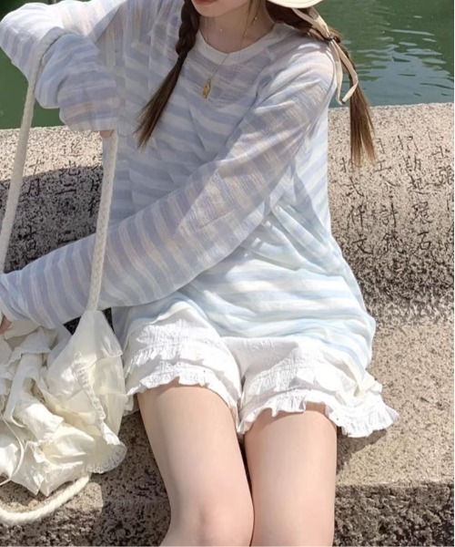 &soiree(アンドソワレ)の「コットンライクレースデザインフリルショートパンツ(その他パンツ・レディース・ブラック/ホワイト・X-LARGE/LARGE/MEDIUM/SMALL)」の4枚目の写真
