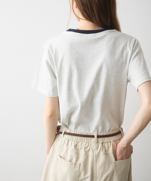 Crisp(クリスプ)の「rib accent over T / リブアクセントオーバーT(Tシャツ/カットソー・レディース・オートミール/ネイビー/ブラウン・FREE)」の20枚目の写真