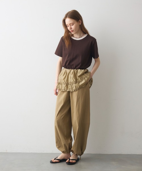 Crisp(クリスプ)の「rib accent over T / リブアクセントオーバーT(Tシャツ/カットソー・レディース・オートミール/ネイビー/ブラウン・FREE)」の11枚目の写真