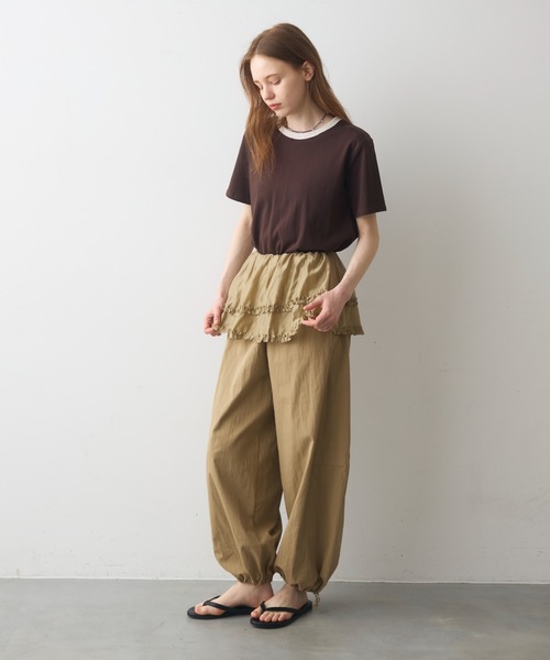 Crisp(クリスプ)の「rib accent over T / リブアクセントオーバーT(Tシャツ/カットソー・レディース・オートミール/ネイビー/ブラウン・FREE)」の12枚目の写真