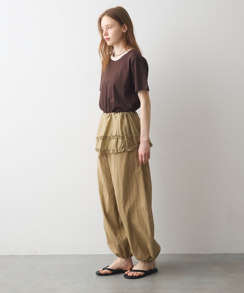 Crisp(クリスプ)の「rib accent over T / リブアクセントオーバーT(Tシャツ/カットソー・レディース・オートミール/ネイビー/ブラウン・FREE)」の13枚目の写真