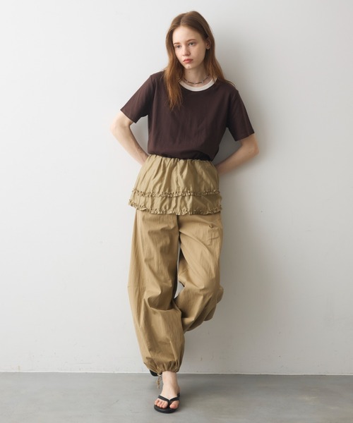 Crisp(クリスプ)の「rib accent over T / リブアクセントオーバーT(Tシャツ/カットソー・レディース・オートミール/ネイビー/ブラウン・FREE)」の14枚目の写真