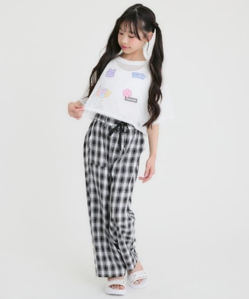 PINK-latte（ピンクラテ）の「【接触冷感(インナーのみ）】ワッペンメッシュ半袖T＋タンクセット（Tシャツ/カットソー・キッズ・サックスブルー/オフホワイト/ブラック・130cm/140cm/120cm/160cm/150cm）」の16枚目の写真