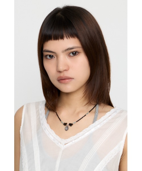 LAGUA GEM（ラグアジェム）の「MEDAL BEADS ネックレス（ネックレス・レディース・ホワイト/ブラック・FREE）」の3枚目の写真
