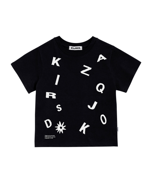 KIJIKO(キジコ)の「ke404. Typo Semi Crop Tee Black(Tシャツ/カットソー・レディース・ブラック・FREE)」の5枚目の写真