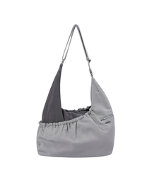 Ribbed layered cross bag CHARCOAL