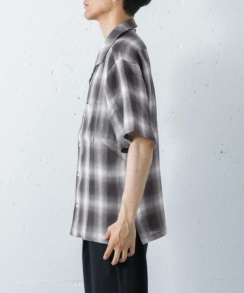 URBAN RESEARCH Sonny Label（アーバンリサーチサニーレーベル）の「オーバーダイチェックショートスリーブシャツ（シャツ/ブラウス・メンズ・グレー系その他/ブルー系その他/グリーン系その他・LARGE/MEDIUM）」の5枚目の写真