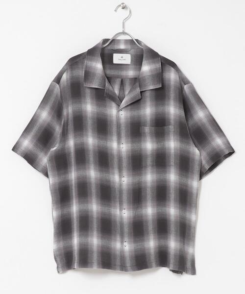 URBAN RESEARCH Sonny Label（アーバンリサーチサニーレーベル）の「オーバーダイチェックショートスリーブシャツ（シャツ/ブラウス・メンズ・グレー系その他/ブルー系その他/グリーン系その他・LARGE/MEDIUM）」の7枚目の写真